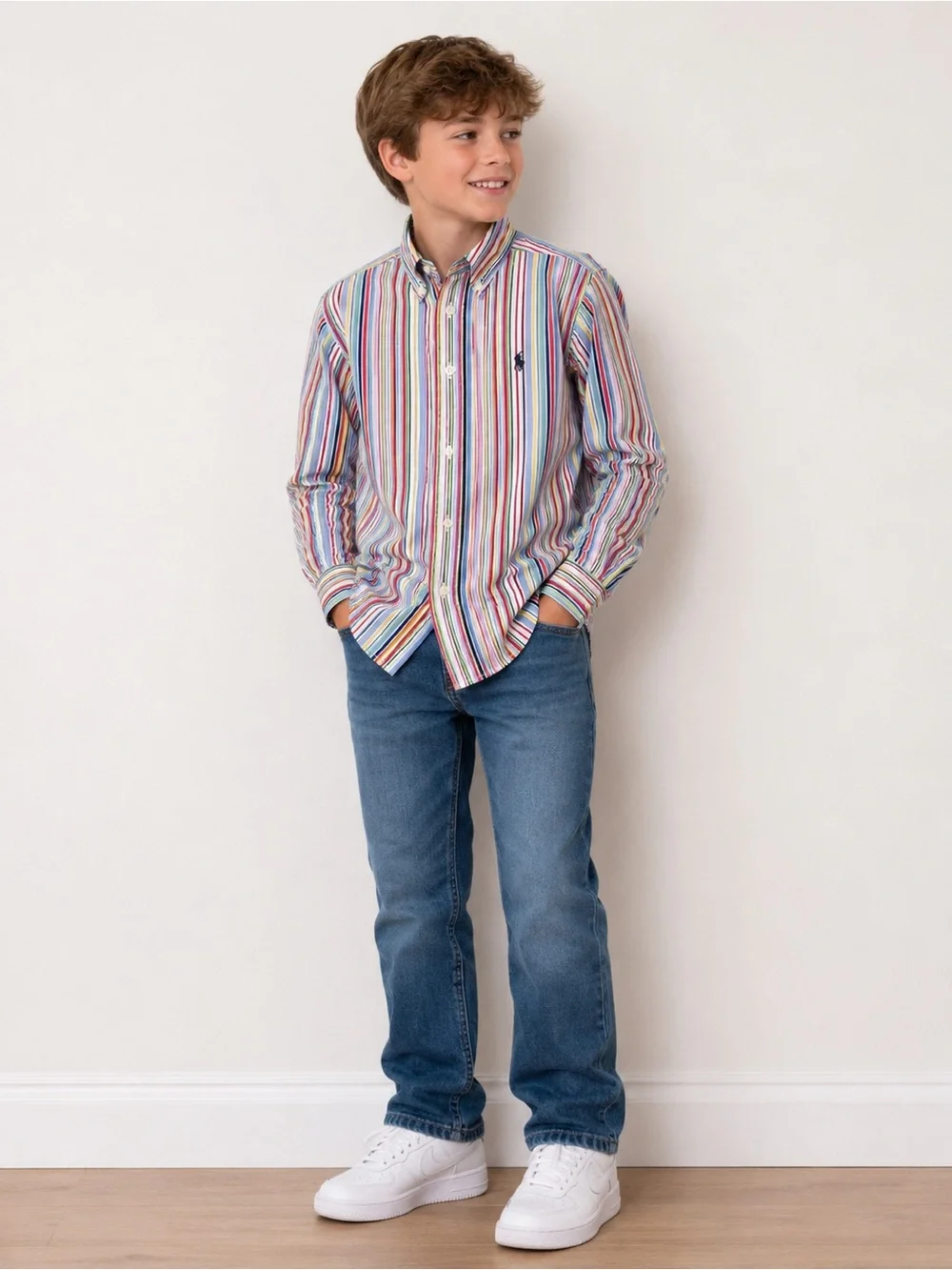 Ralph Lauren Kids Multicolor Striped Button Down Shirt M (10-12)
